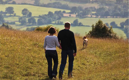 A photo showing a typcial Cotswolds scene